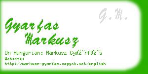 gyarfas markusz business card